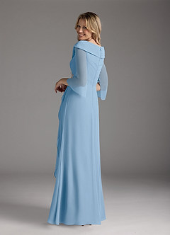 Azazie Jaycee Abiti per la Madre della Sposa Abito A-Line in Chiffon Azzurro Polvere image2