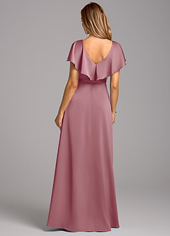 Azazie Lainey Bridesmaid Dresses Vintage Mauve A-Line with Pockets Stretch Satin Dress image2