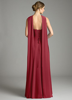 Azazie Ayla Abiti da Damigella Abito A-Line in Chiffon Scollo a Cuore Melograno image9