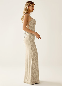 Angena Creme Jacquard-Sonnenkleid mit offenem Rücken image6