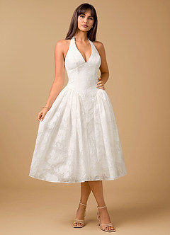 Illyne White Midi Dress image1