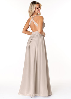Azazie Ashia Brautjungfernkleider A-Linie Plissee Chiffon Kleid Frost image2