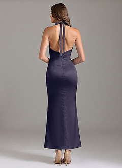 Azazie Valerie Bridesmaid Dresses Stormy Mermaid Pleated Stretch Satin Dress image2