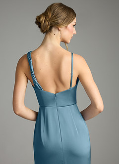 Azazie Samara Robes de demoiselle d'honneur Robe Sirène en Satin extensible Plissée Bermude image6