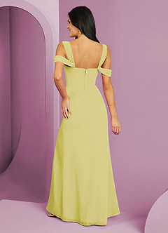 Barbie ♥ Azazie Jurken voor bruidsmeisjes Jurk van Chiffon met A-Lijn Off the Shoulder Citroensorbet image6