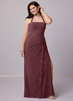 Barbie ♥ Azazie Bridesmaid Dresses Sangria Sheath Strapless Chiffon Convertible Dress image12