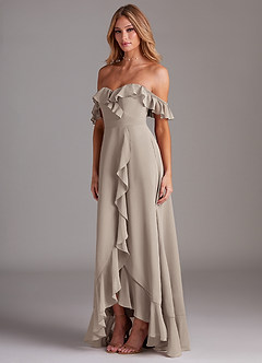 Azazie Lyra Bridesmaid Dresses Frost A-Line Chiffon Convertible Dress image5
