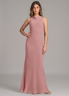 Azazie Allettie Jurken voor bruidsmeisjes Jurk van Chiffon met Zeemeermin Stoffige Roos image1