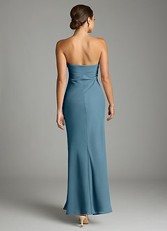 Azazie Saylor Vestidos de damas de honor Vestido de Bermudas de Gasa de Corte Sirena con Sin tirantes image11