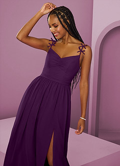 Barbie ♥ Azazie Jurken voor bruidsmeisjes Jurk van Chiffon met A-Lijn Geplooid Druif image3