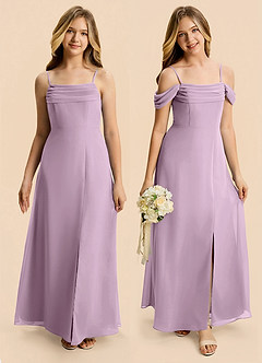 Azazie Lilly Junior Wisteria A-Line Pleated Chiffon Dress image1