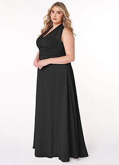 Azazie Fifi Bridesmaid Dresses Black A-Line Strapless Chiffon Convertible Dress image15