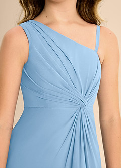 Azazie Brooke Junior Powder Blue A-Line Side Slit Chiffon Dress image7