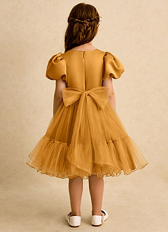 Azazie Cocoa vestidos de niña de las flores Vestido de Caramelo de Tul de Princesa con Plisado image6