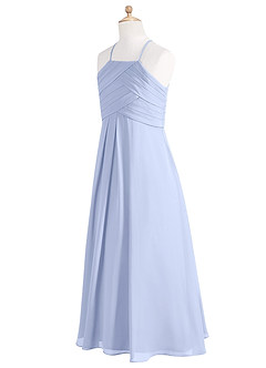 Azazie Ginger Junior A-Linie Plissee Chiffon Kleid Eis image9