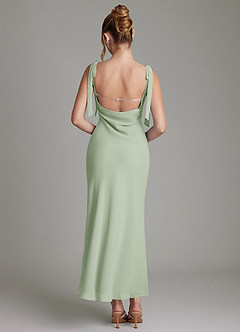 Azazie Luddie Bridesmaid Dresses Dusty Sage Mermaid Bow Chiffon Dress image5
