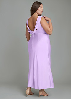 Azazie Kieryn Robes de demoiselle d'honneur Robe Sirène en Satin extensible Plissé Lilas image7