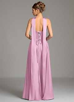 Azazie Ayla Abiti da Damigella Abito A-Line in Raso Elasticizzato Corsetto Rosa Confetto image7