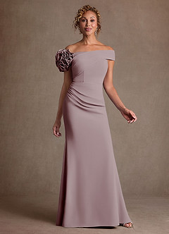 Azazie Gwynne Final Sale Cabernet Mermaid Off the Shoulder Stretch Crepe Dress image1