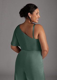 Azazie Hagretta Mother of the Bride Dresses Sea Moss Jumpsuit/Pantsuit Stretch Satin Dress image11