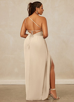 Christian Siriano Bridal for Azazie 1003 Bridesmaid Dresses Champagne Sheath One Shoulder Chiffon Dress image9