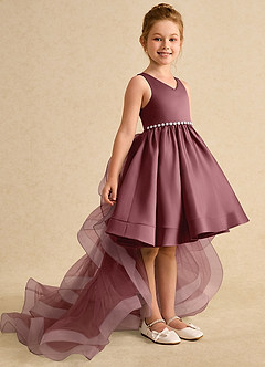 Azazie Julietta Blumenmädchenkleider Ballkleid Cabrio Tüll Kleid Wüstenrose image3