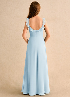 Azazie Chip Girls Formal Flower Girl Dresses Sky Blue A-Line Sleeveless Chiffon Dress image2