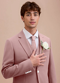 front Ethan Dusty Rose Refined Weave Suit Jacket