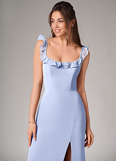 Azazie Callie Bridesmaid Dresses Ice Mermaid Side Slit Chiffon Convertible Dress image6