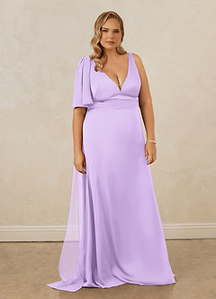 Christian Siriano Bridal for Azazie 1011 Bridesmaid Dresses Lilac Mermaid Bow Stretch Satin Dress image11