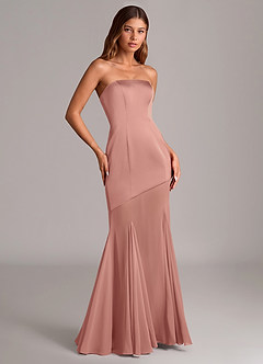 Azazie Uma Bridesmaid Dresses Rosette Mermaid Strapless Chiffon Convertible Dress image3