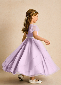 Azazie Duckie vestidos de niña de las flores Vestido de Lila Esmerilada de Tul de Princesa con Plisado image2