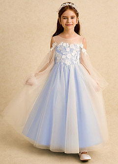 Azazie Zimi Flower Girl Dresses Lavender Ball-Gown Sweetheart Neckline Tulle Dress image7