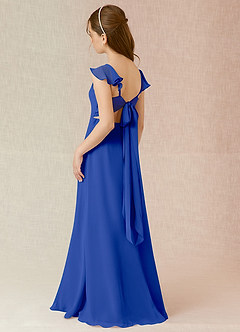 Azazie Everett Junior Royal Blue A-Line Chiffon Dress image4