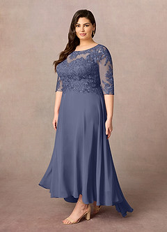 Azazie Monza Mother of the Bride Dresses Stormy A-Line Lace Chiffon Dress image8