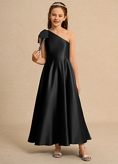 Azazie Guppy Girl Flower Girl Klänningar Klä A-Line i Matt satäng Ena axeln image3