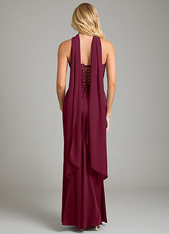 Azazie Sorrel Bridesmaid Dresses Mulberry Mermaid Strapless Stretch Satin Convertible Dress image9