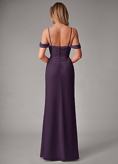 Azazie Haisley Brudtärnklänningar Klä av Tubklänning i Chiffong Av axeln Plommon Konvertibel image7