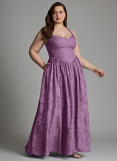 Azazie Francis Bridesmaid Dresses Wisteria A-Line Corset Floral Burnout Dress image13
