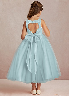 Azazie Calla Flower Girl Dresses Mist Ball-Gown Lace Tulle Dress image3