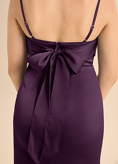 Azazie Mai Junior A-Linie Herzausschnitt Stretch-Satin Kleid Pflaume image6