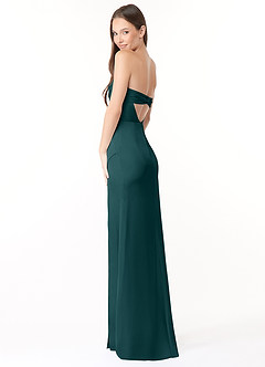 Azazie Leonis Bridesmaid Dresses Pine Mermaid Pleated Stretch Satin Convertible Dress image7