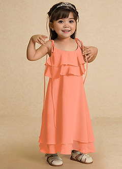 Azazie Temi Flower Girl Dresses Sunset A-Line Spaghetti Strap Chiffon Dress image7