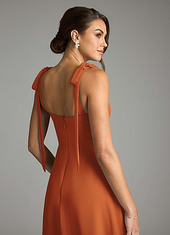 Azazie Debra Bridesmaid Dresses Cinnamon A-Line with Pockets Chiffon Convertible Dress image9