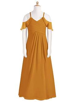 Azazie Dakota A-Line Off the Shoulder Chiffon Floor-Length Junior Bridesmaid Dress image6