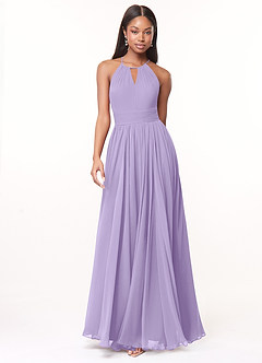 Azazie Cherish Brautjungfernkleider A-Linie Plissee Chiffon Kleid Flieder image4