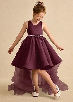 Azazie Julietta Robe Demoiselle D'honneur Fillette Robe Princesse en Tulle Convertible Cabernet image5