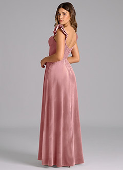 Azazie Denisse Bridesmaid Dresses Dusty Rose A-Line Ruched Velvet Dress image6