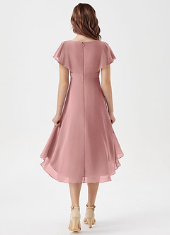 Azazie Graciela Junior Dusty Rose A-Line Pleated Chiffon Dress image2