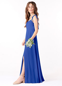 Azazie Rosey Junior Royal Blue A-Line Sweetheart Neckline Chiffon Dress image3